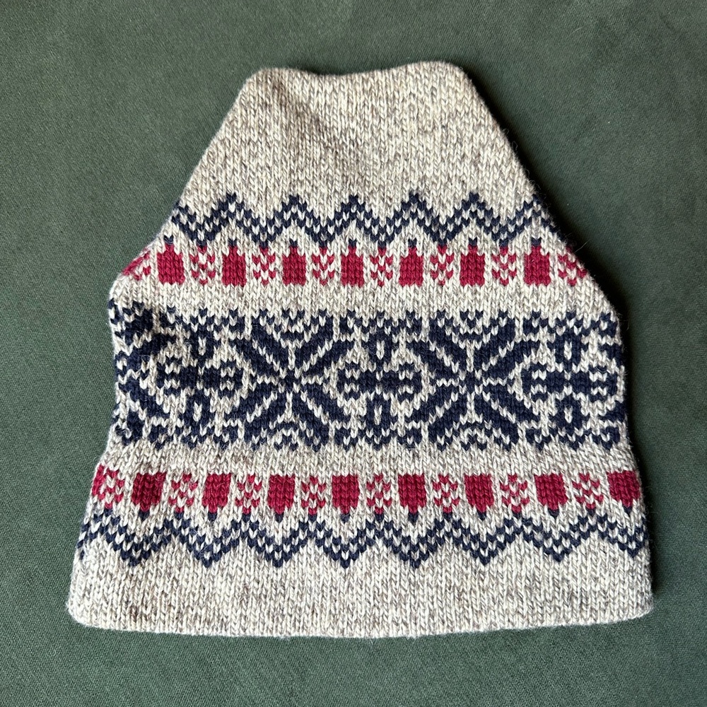 L.L. Bean Red and Blue Knit Beanie